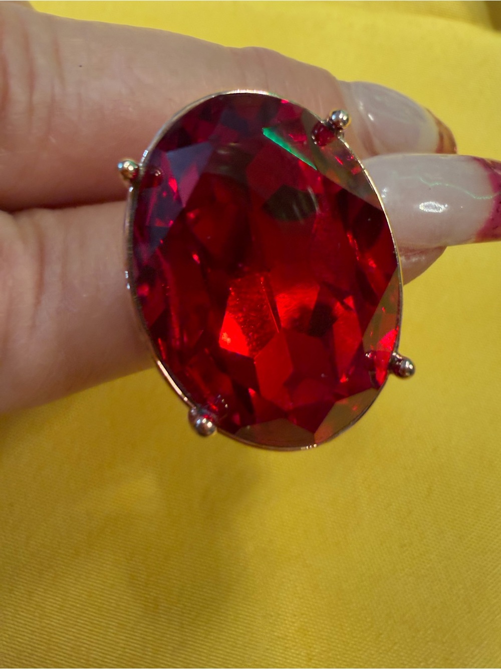 Park Lane Red Oval Statement Ring – Size 8